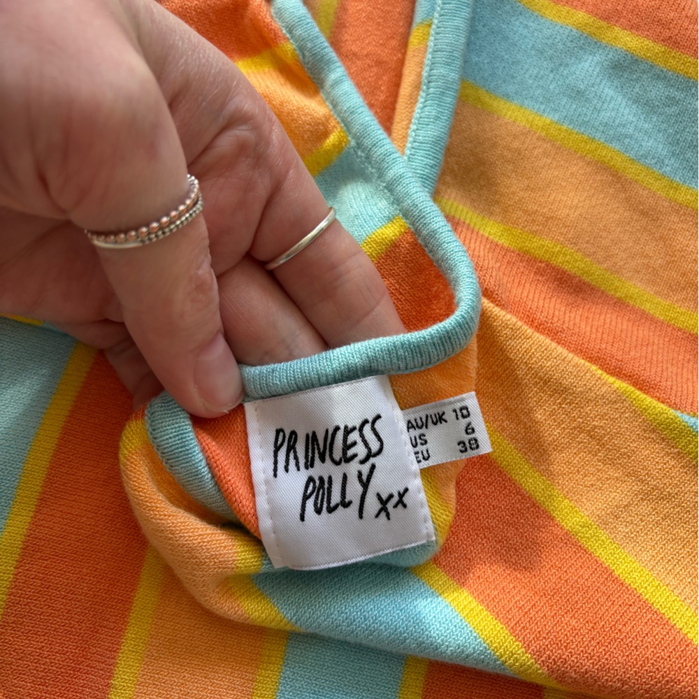 Princess Polly Orange and Blue Striped Dress - Picture 8 of 10